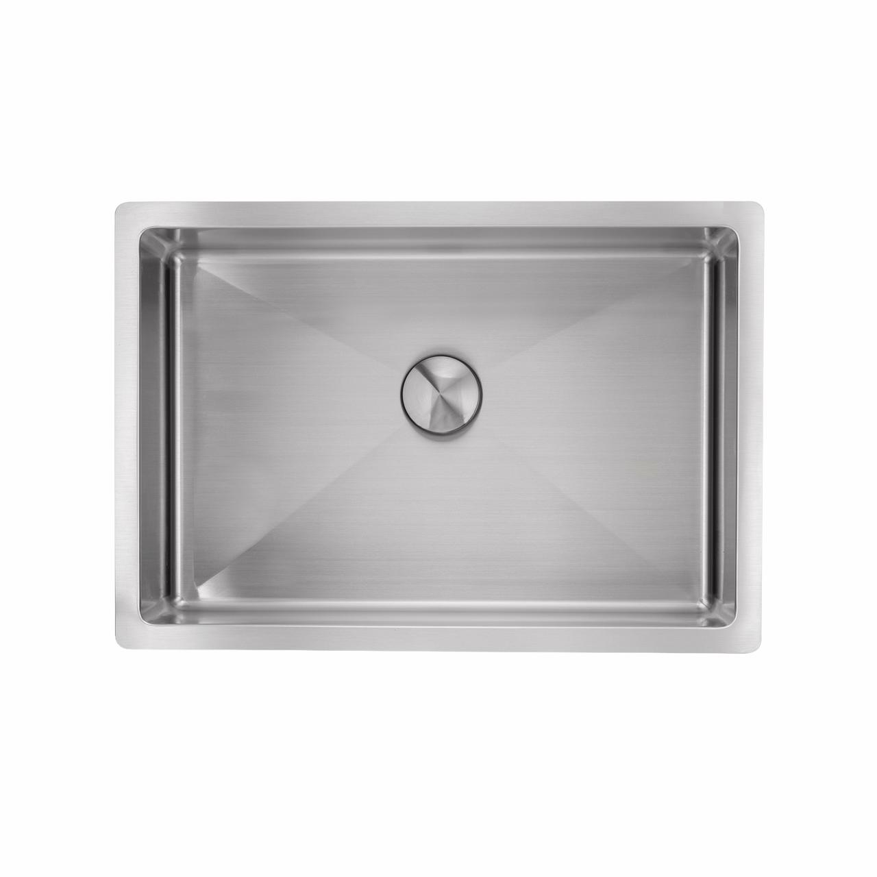 Low håndvask m/bundventil, Rustfrit stål