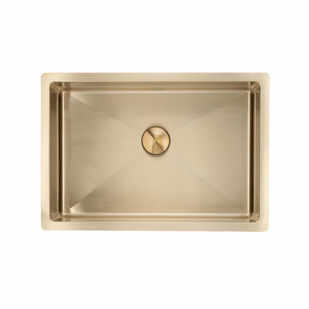 Low håndvask m/bundventil, PVD Messing