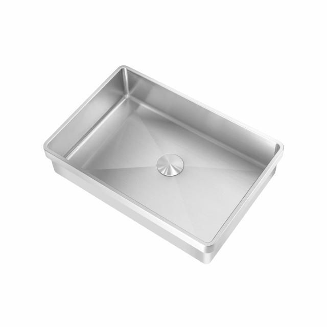 High håndvask m/bundventil, Rustfrit stål