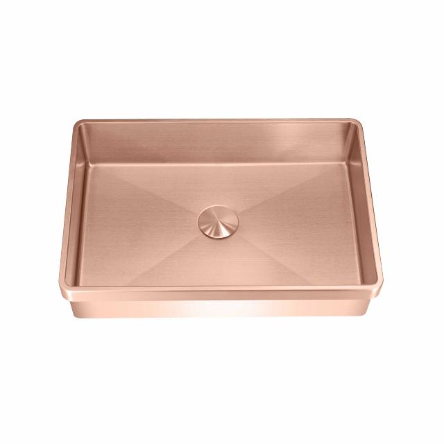 High håndvask m/bundventil, PVD Kobber