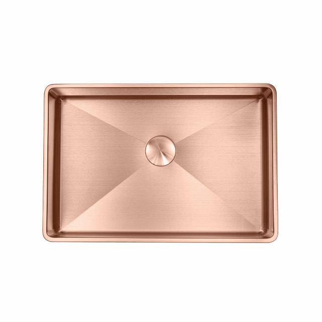 High håndvask m/bundventil, PVD Kobber