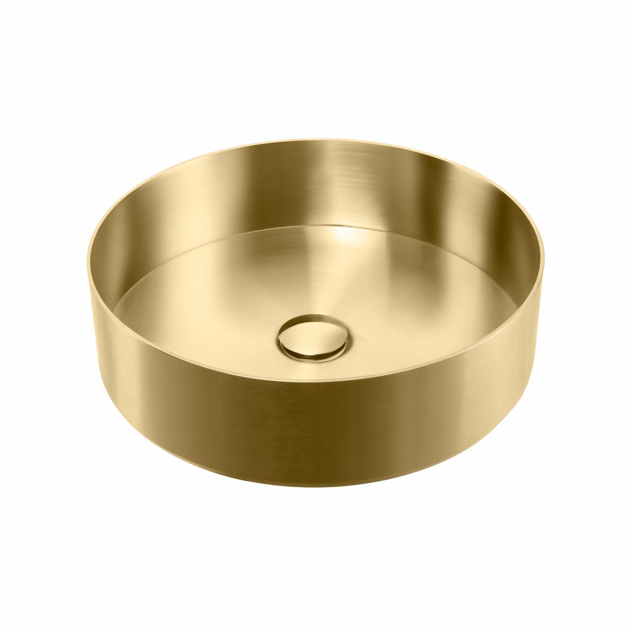 Lavabo Round håndvask Ø400 mm m/pop-up bundventil, PVD Messing