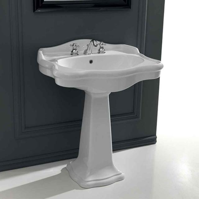 Contea Retro 72 håndvask m/piedestal, Hvid