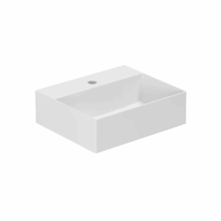 Elegance SQ 42 håndvask m/hanehul, Hvid