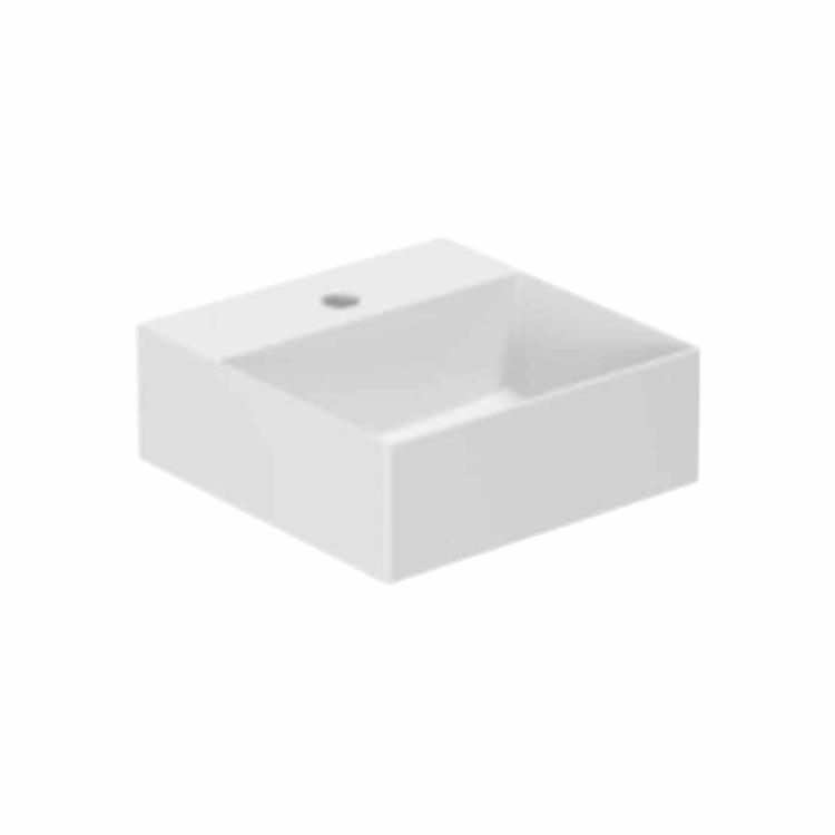 Elegance SQ 35 håndvask m/hanehul, Mathvid