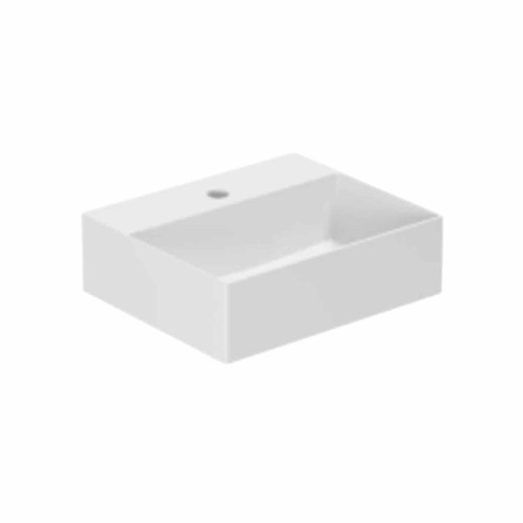 Elegance SQ 42 håndvask m/hanehul, Mathvid