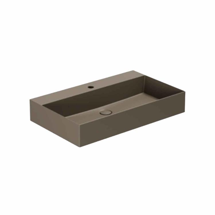 Elegance SQ 75 håndvask m/hanehul, Cocoa