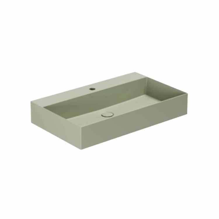 Elegance SQ 75 håndvask m/hanehul, Nature Green