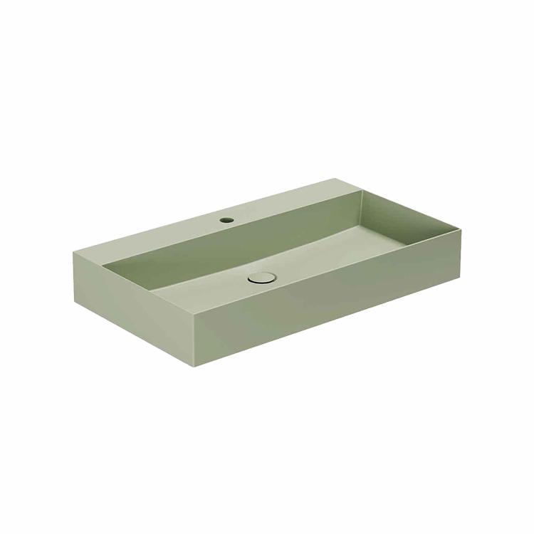 Elegance SQ 81 håndvask m/hanehul, Nature Green