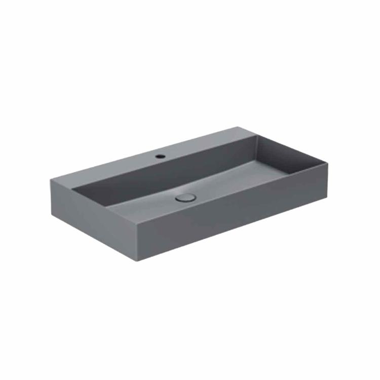 Elegance SQ 80 håndvask m/hanehul, Antracit