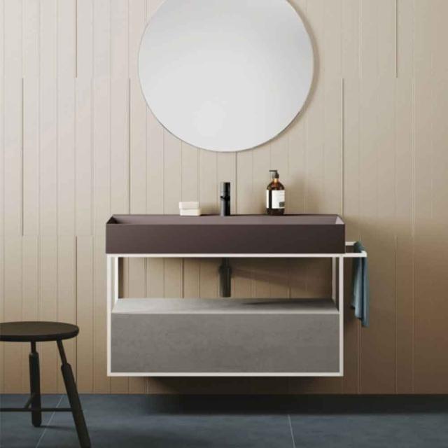 Elegance SQ 80 håndvask m/hanehul, Cocoa