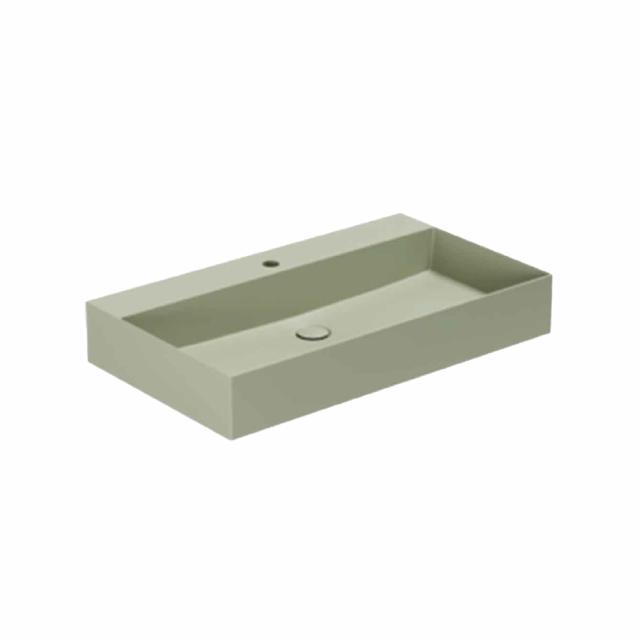 Elegance SQ 80 håndvask m/hanehul, Nature Green