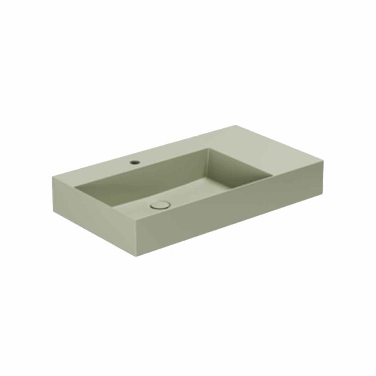 Elegance SQ 81 R håndvask m/hanehul, Nature Green