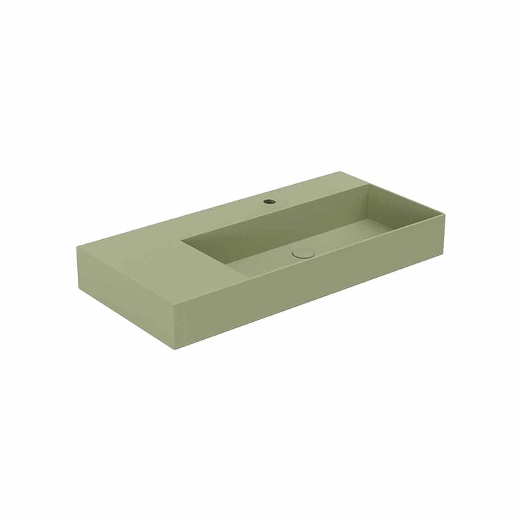 Elegance SQ 102 L håndvask m/hanehul, Nature Green