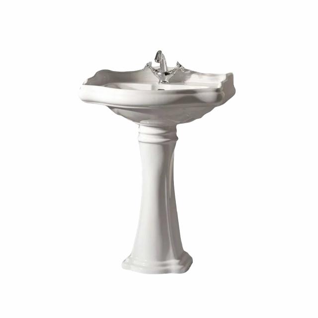 Retro 69 Porcelænshåndvask m/piedestal, Hvid