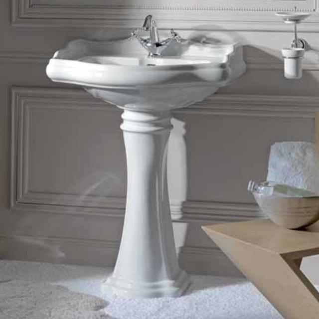 Retro 69 Porcelænshåndvask m/piedestal, Hvid