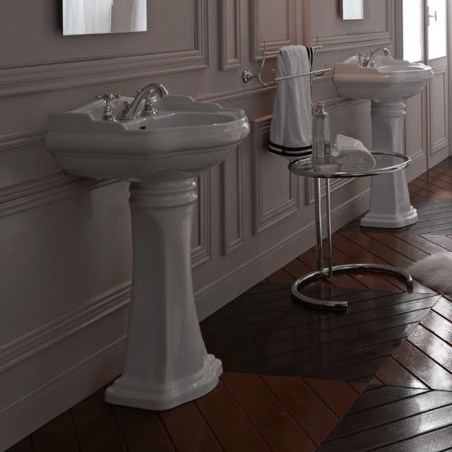 Retro 69 Porcelænshåndvask m/piedestal, Hvid