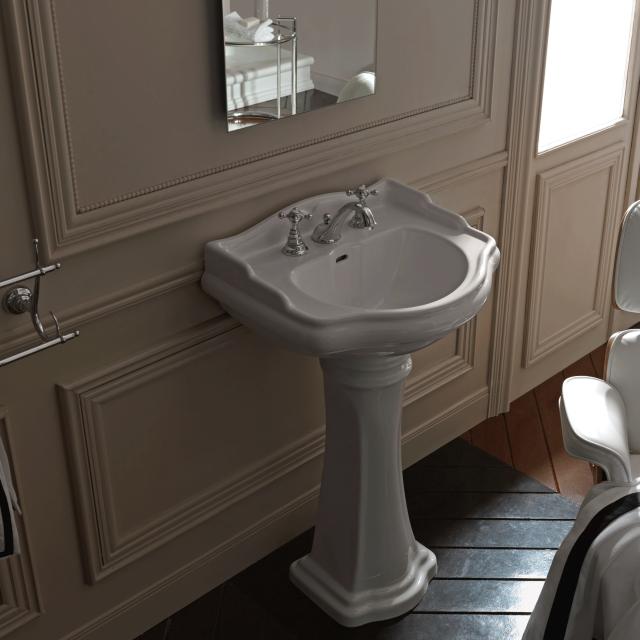 Retro 69 Porcelænshåndvask m/piedestal, Hvid