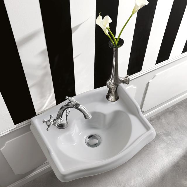 Retro 41 porcelænshåndvask u/hanehul, Hvid