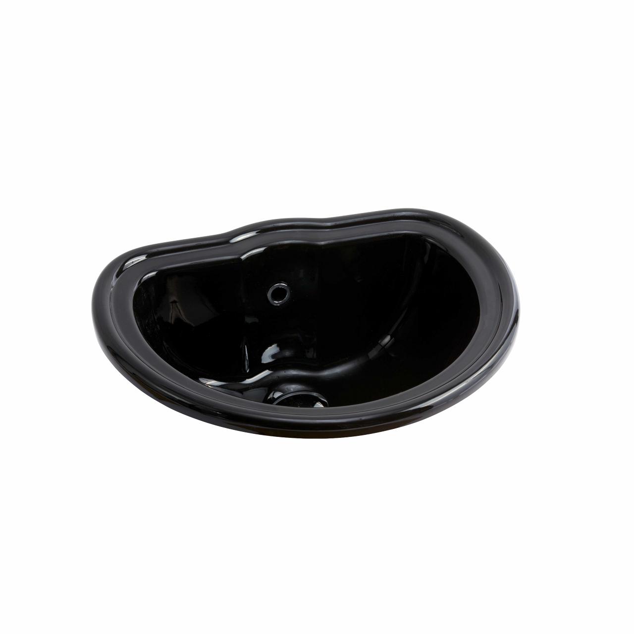 Retro 50 porcelænshåndvask, Blank sort
