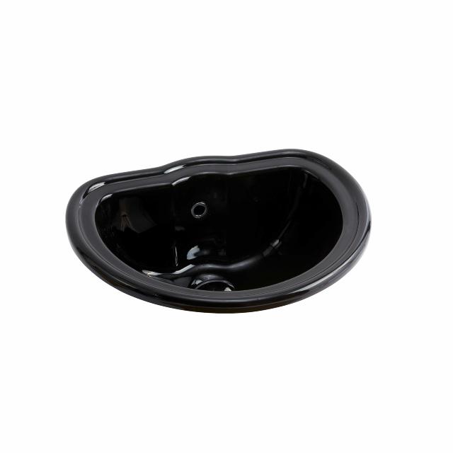 Retro 50 porcelænshåndvask, Blank sort