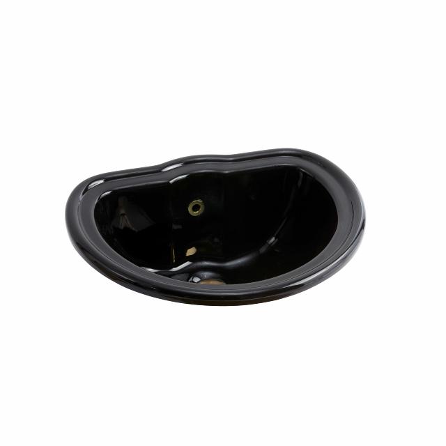 Retro 50 porcelænshåndvask, Blank sort