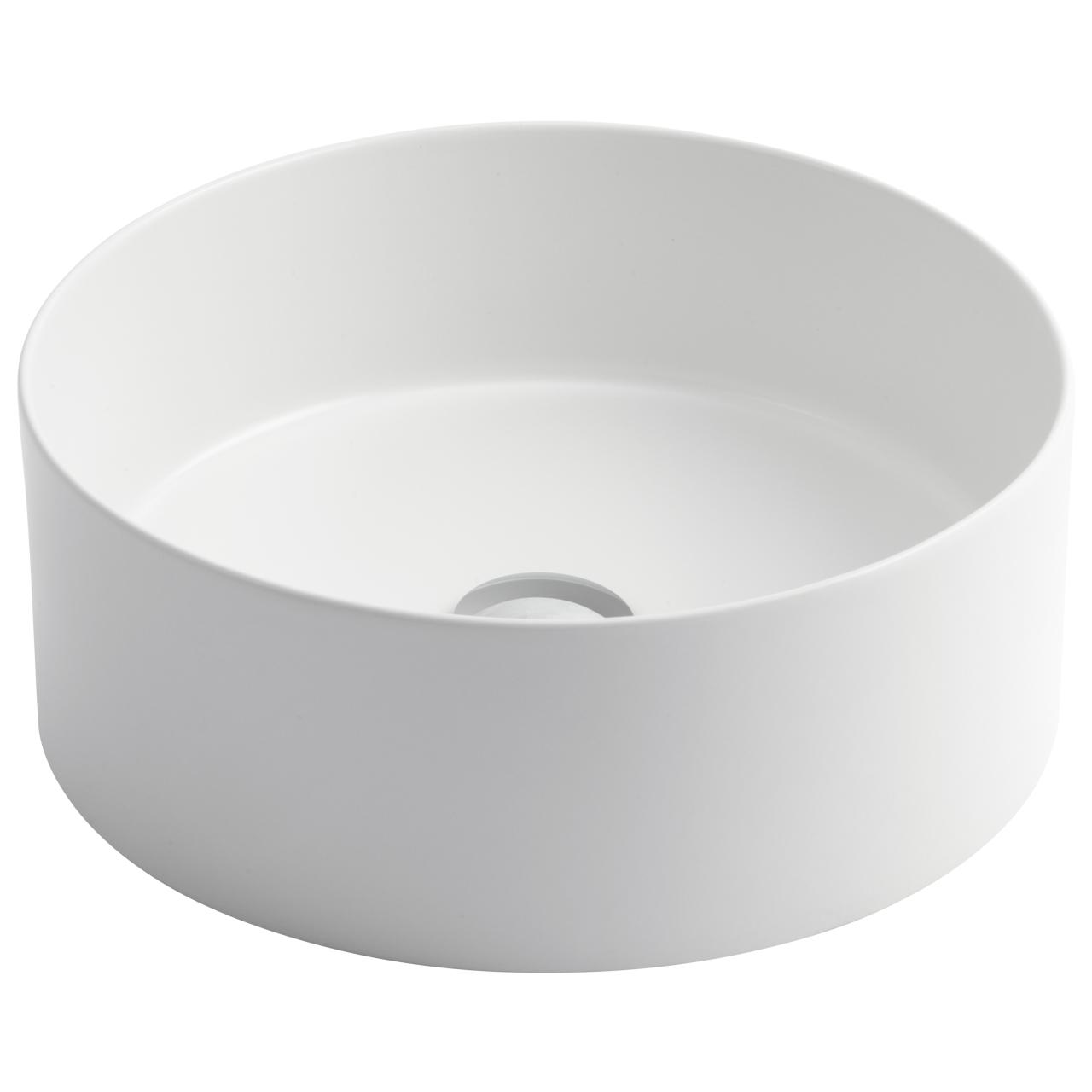 Mate slim Ø40 porcelænshåndvask, Mathvid