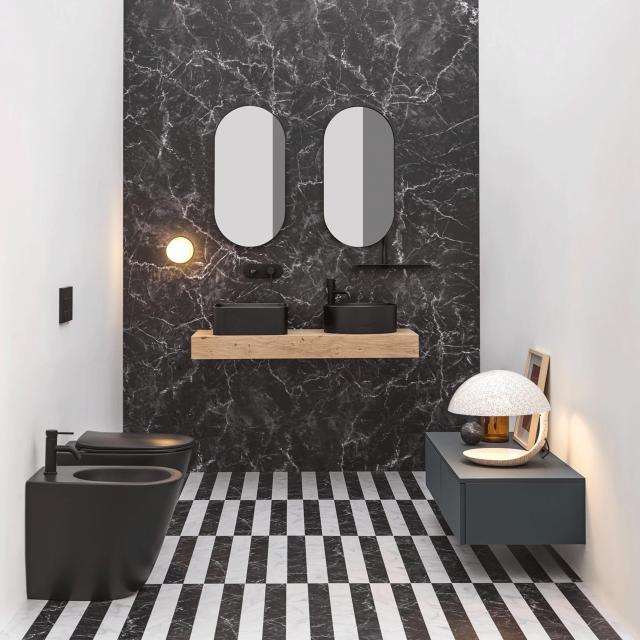 Mate slim Ø40 porcelænshåndvask, Matsort