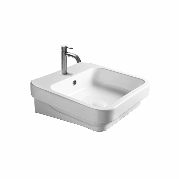 Cosa 48 indbygget håndvask m/hanehul, Hvid 