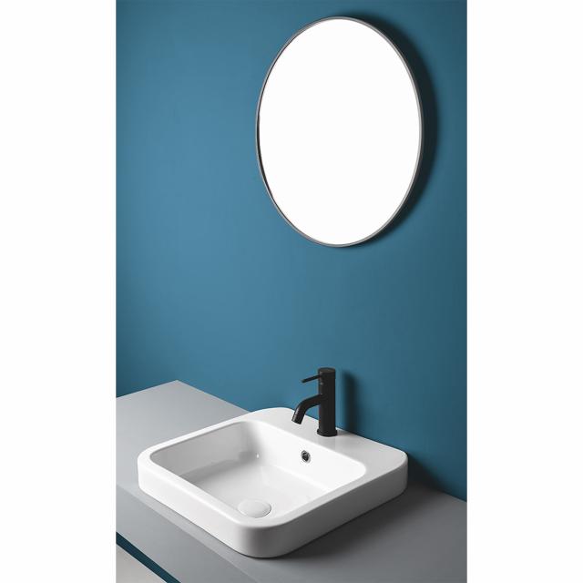 Cosa 48 indbygget håndvask m/hanehul, Hvid 