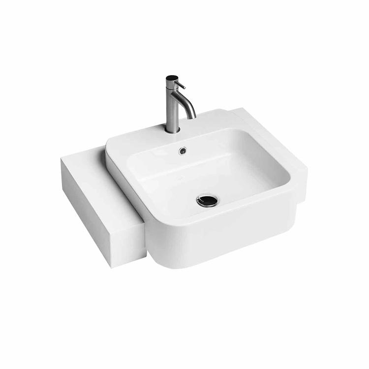 Cosa 48 semi-indb. håndvask m/hanehul, Hvid