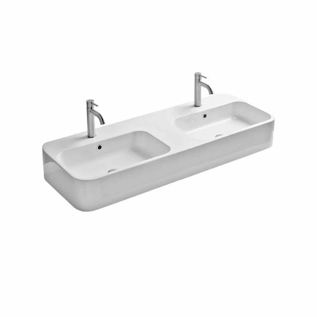 Cosa 120 dobb. håndvask m/hanehul, Hvid