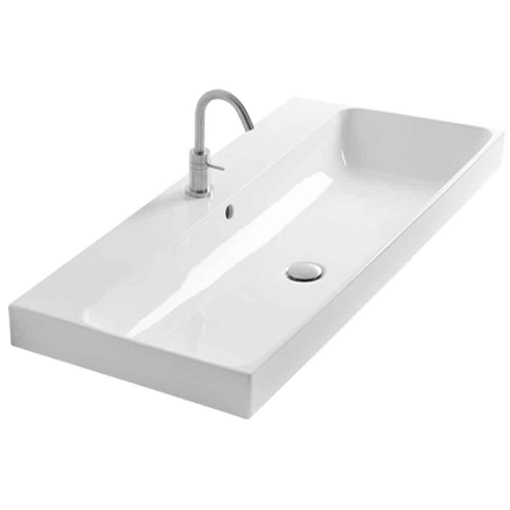 Lavabo 100 håndvask m/hanehul, Hvid