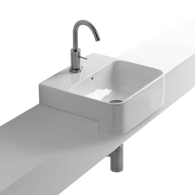 Lavabo 35 semi-indb. håndvask m/hanehul, Hvid