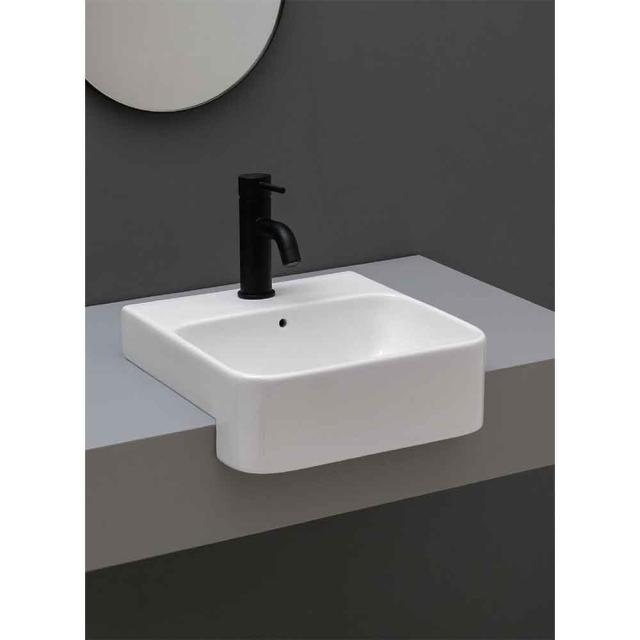 Lavabo 35 semi-indb. håndvask m/hanehul, Hvid