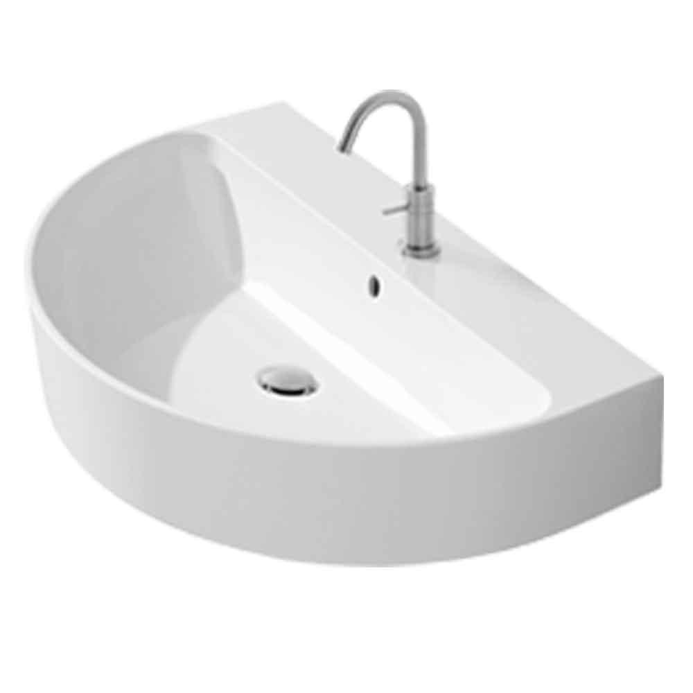 Lavabo 70 halvrund håndvask m/hanehul, Hvid