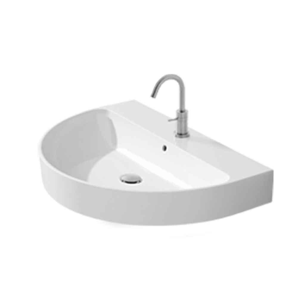 Lavabo 50 halvrund håndvask m/hanehul, Hvid