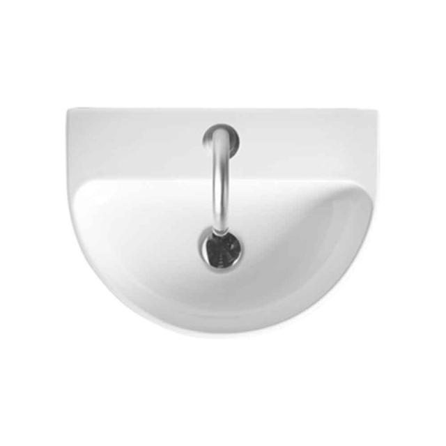 Lavabo 50 halvrund håndvask m/hanehul, Hvid