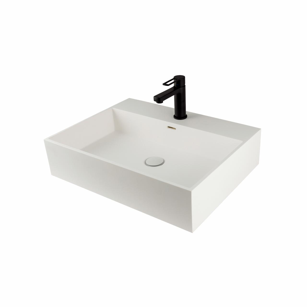 Solid Surface 60 håndvask, Hvid