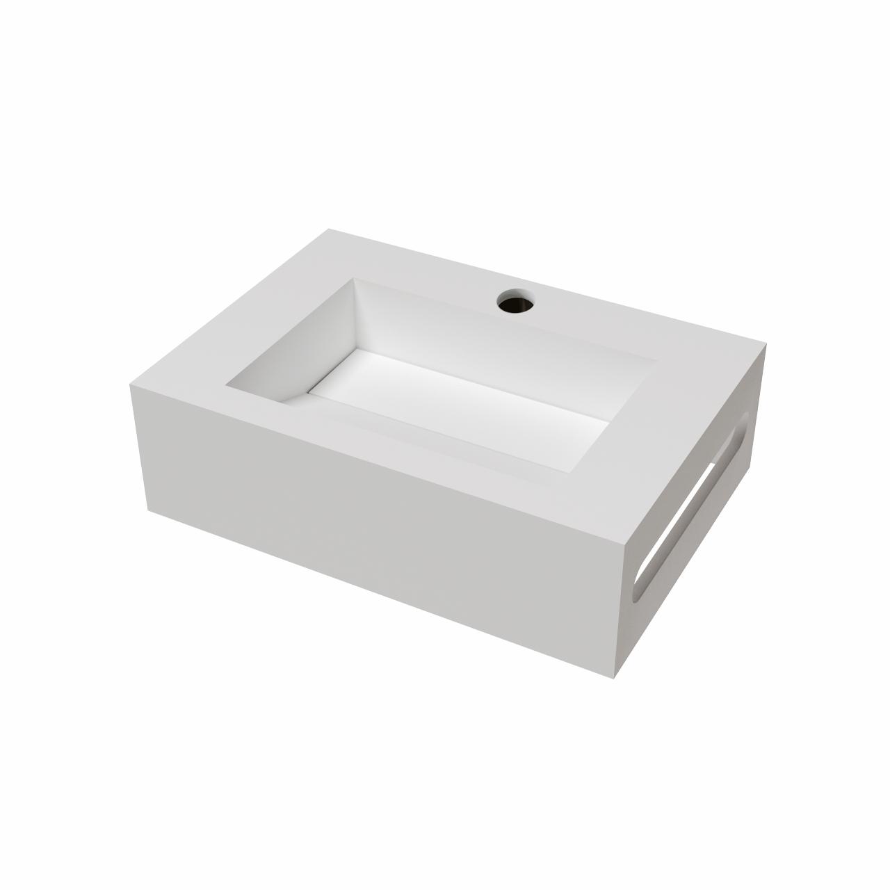 Bari Solid Surface 35x50 håndvask, Hvid