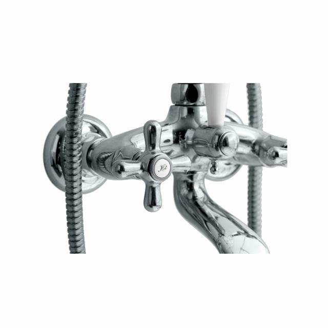 Retro to-grebs badekararmatur, Krom