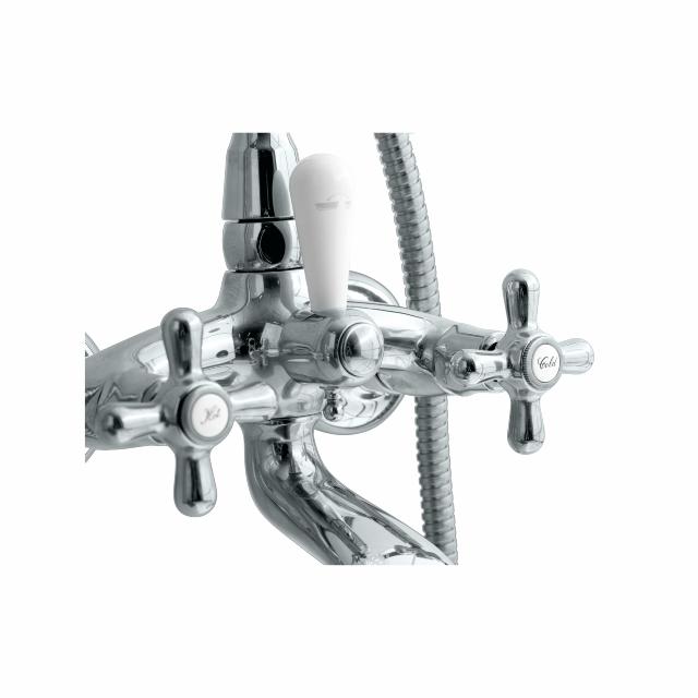 Retro to-grebs badekararmatur, Krom