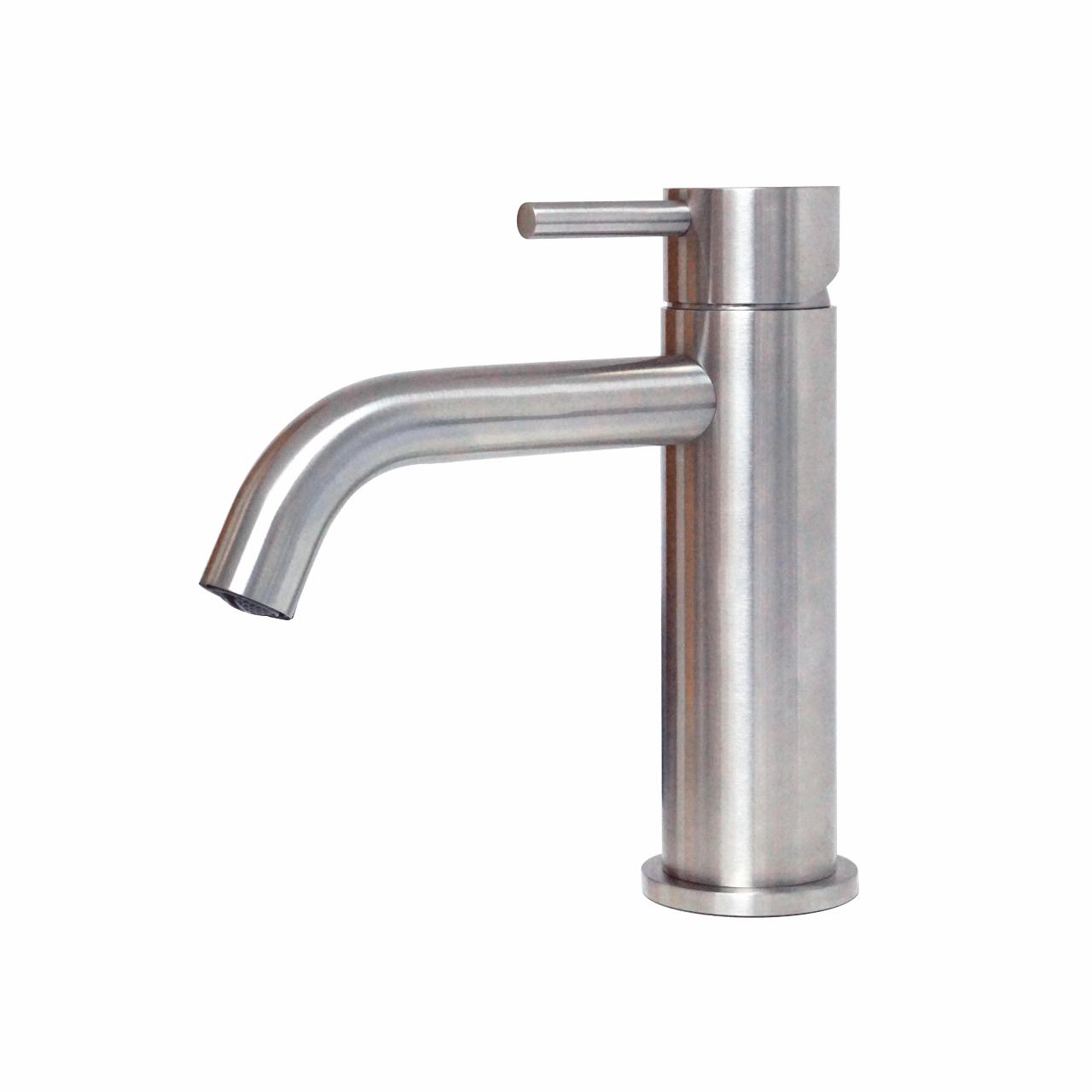 Mira 140 RS håndvaskarmatur, Rustfrit stål