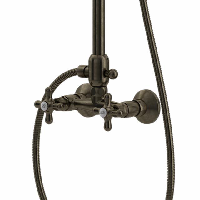 Retro komplet to-grebs brusesæt, Bruneret massiv messing