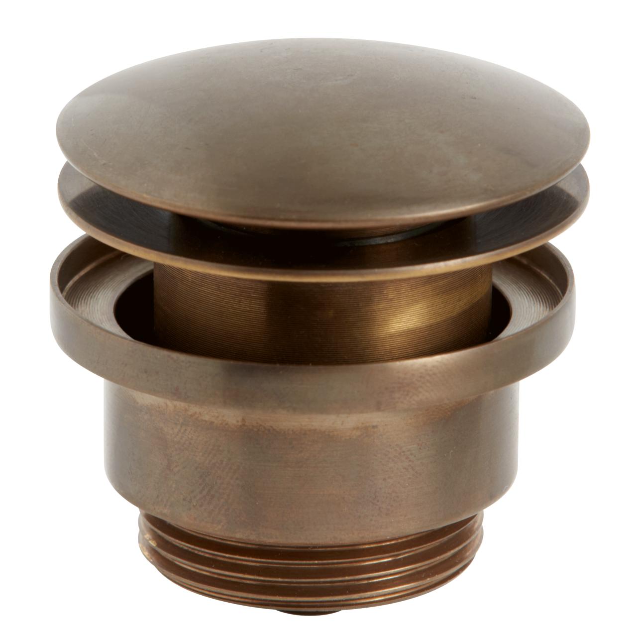 Lavabo Luna pop-up bundventil, Bruneret massiv messing