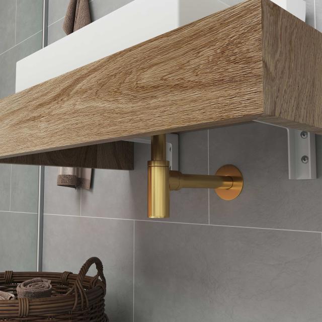 Luna vandlås t/vægmontering, Massiv messing