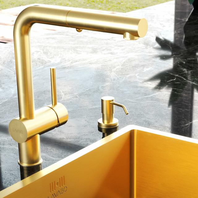 Luna sæbedispenser, Massiv messing