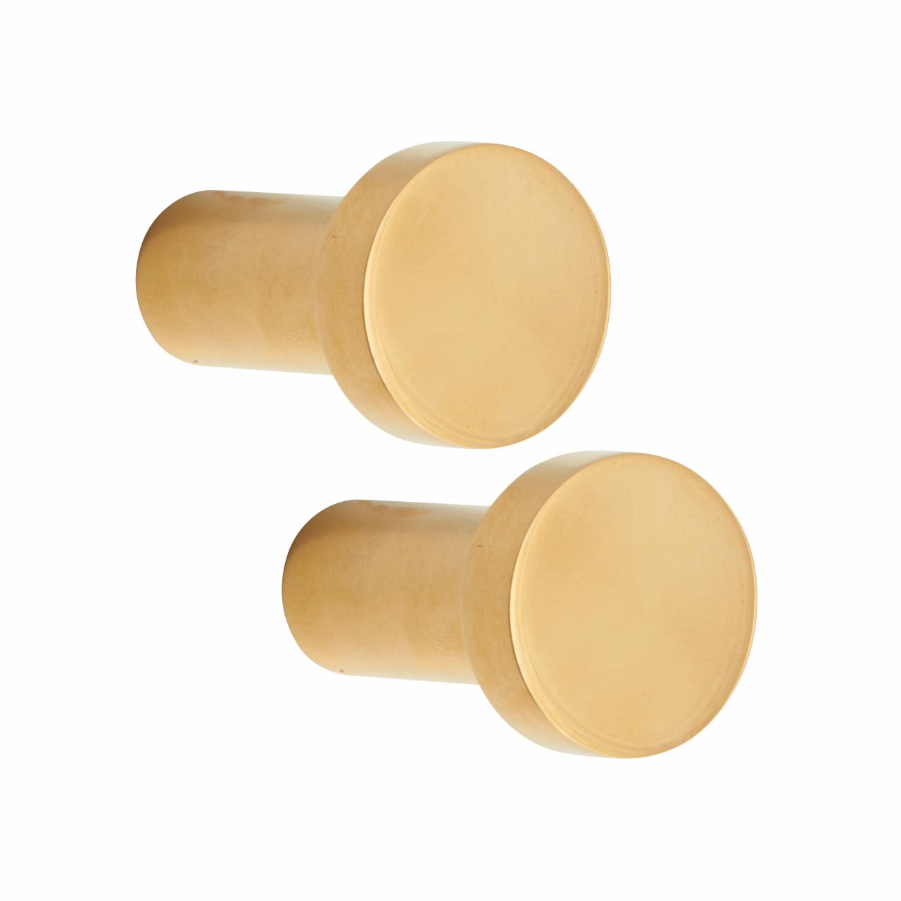 Luna håndklædekroge stor 2 stk, Massiv messing