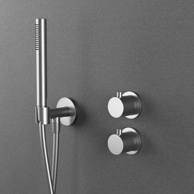 Primy Steel Harmonized 2y komplet bruseindbygningssæt m/loftbruser, Rustfrit stål