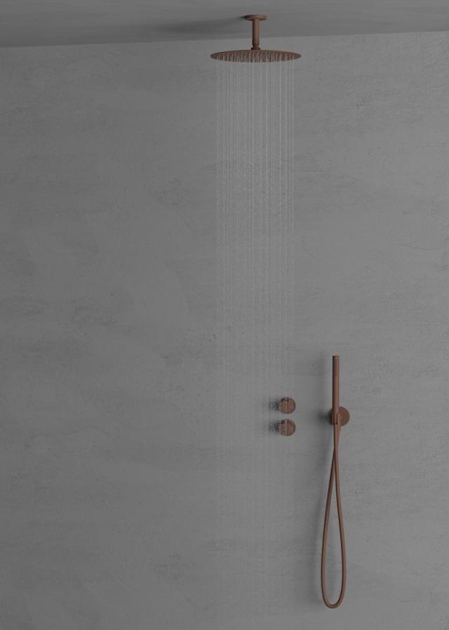 Primy Harmonized 2y komplet bruseindbygningssæt m/loftbruser, Rust